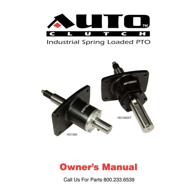 AutoClutch HD1300 HD1300XT Manual