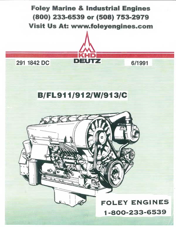 Deutz F6L 911 912 Betriebsanleitung 1969 Ersatzteil-Bildkatalog 1969 
