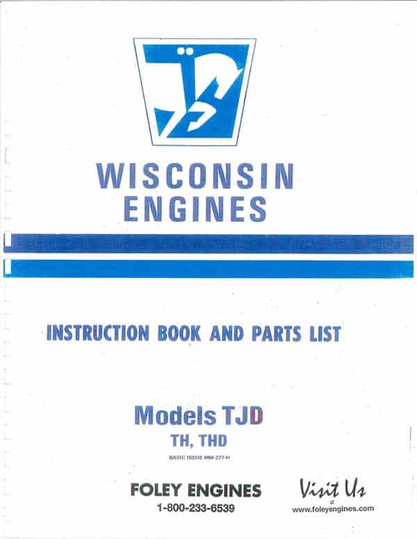 WISCONSIN ENGINE TJD parts manual