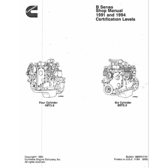 Cummins 4B6B Shop Manual