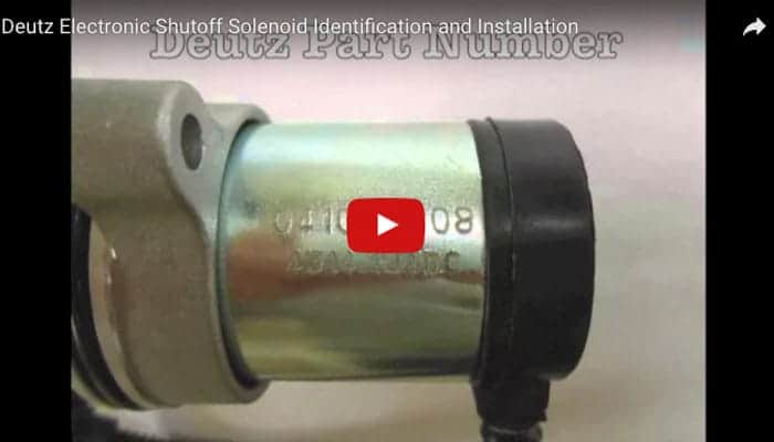 video Deutz electronic shutoff solenoid identification and installation