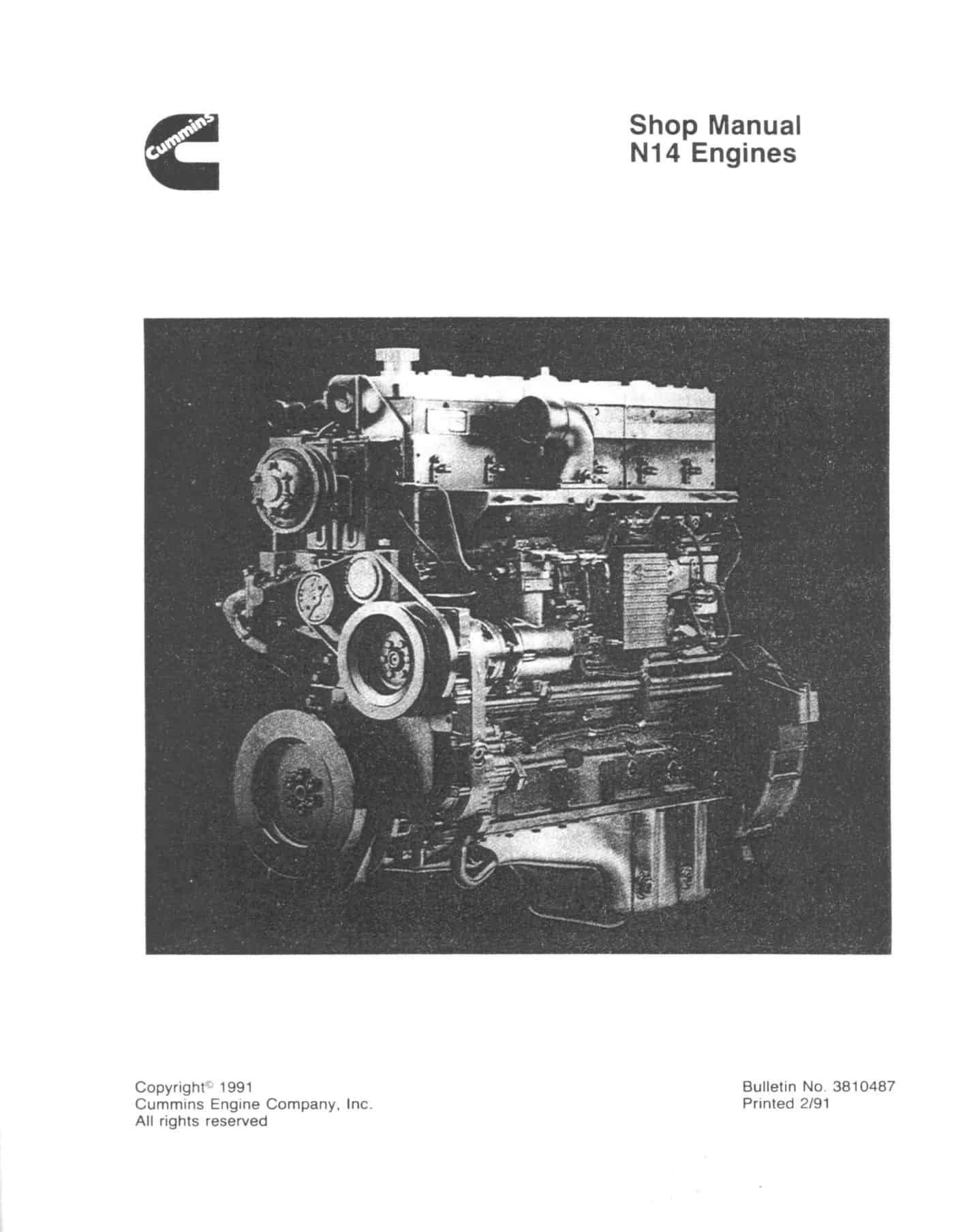 Cummins N14 Workshop Manual