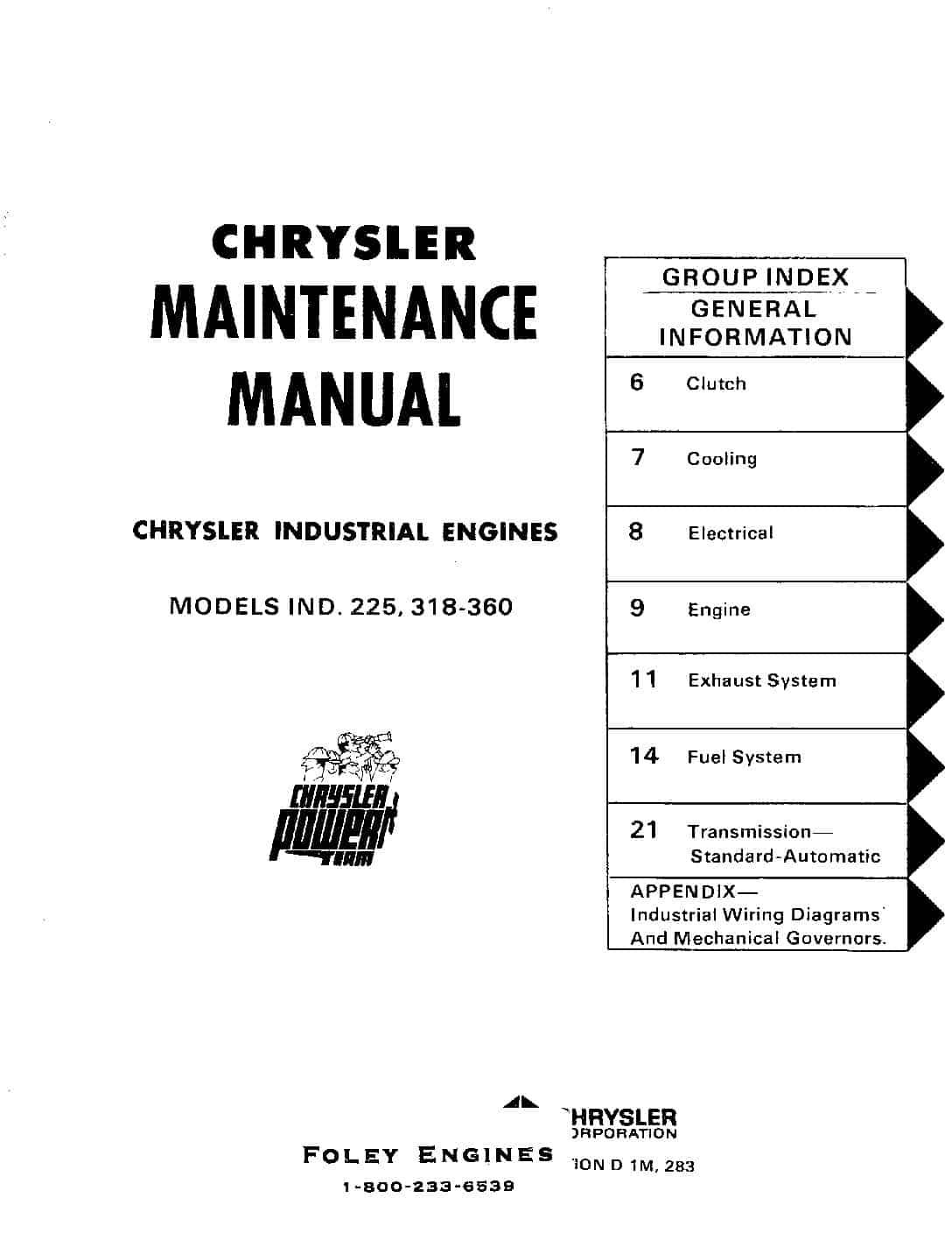 Chrysler 225 / 318 / 360 Service Manual