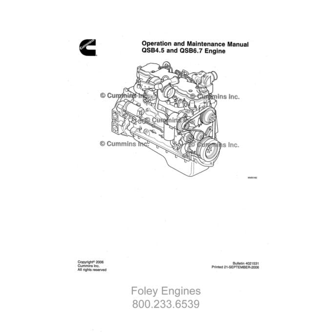 Cummins QSB4.5 / QSB6.7 Shop Manual