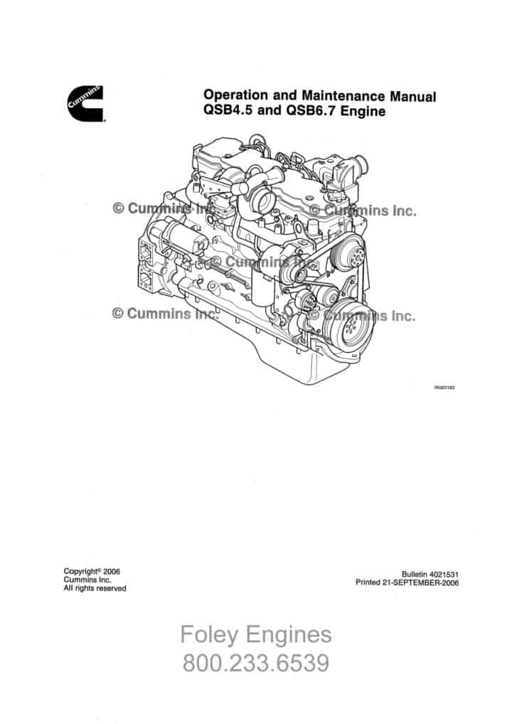 Cummins QSB4.5 / QSB6.7 Shop Manual