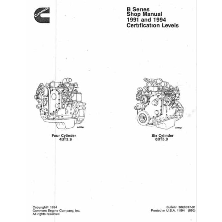 Cummins 4B6B Shop Manual