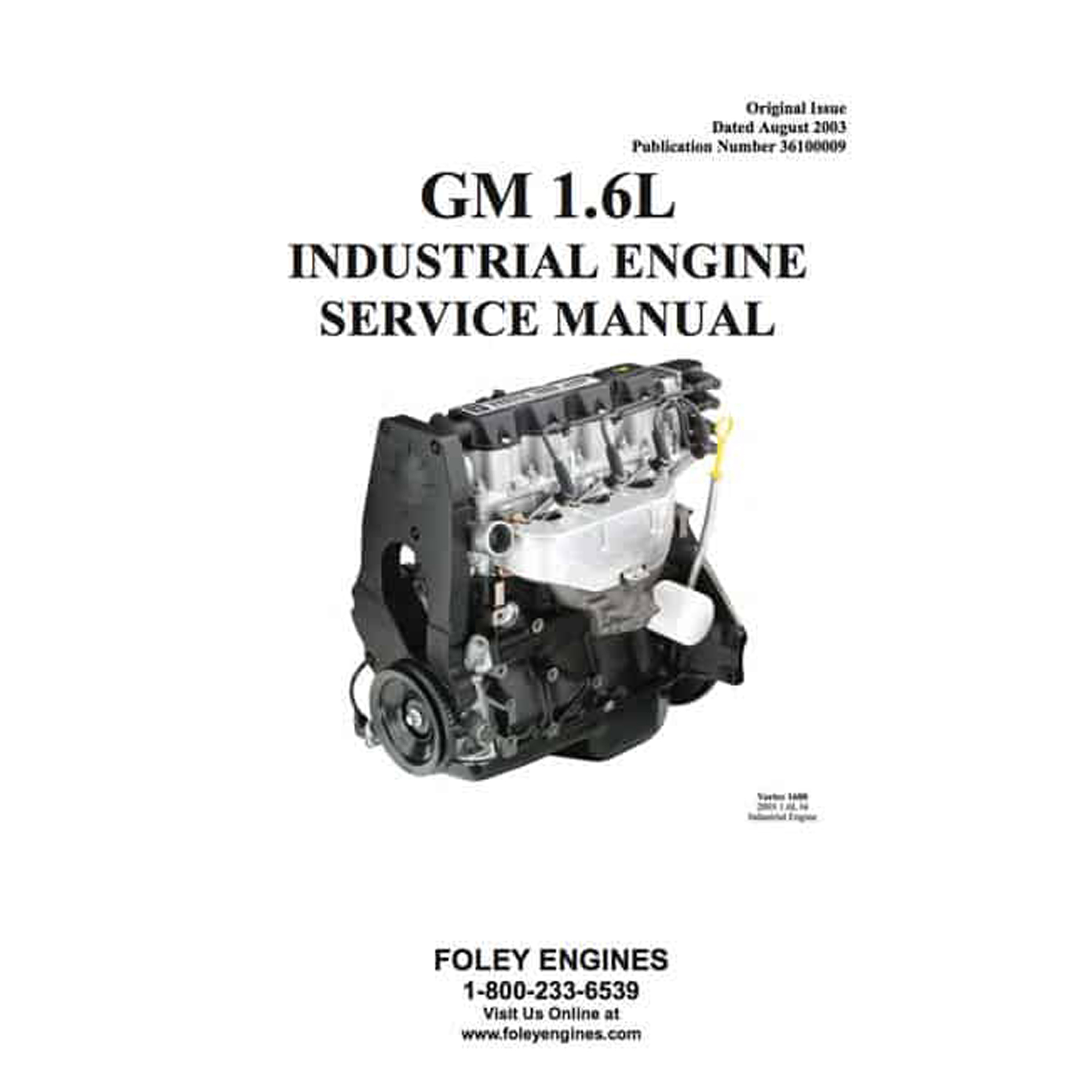 GM 1.6L Industrial Engine Workshop Manual