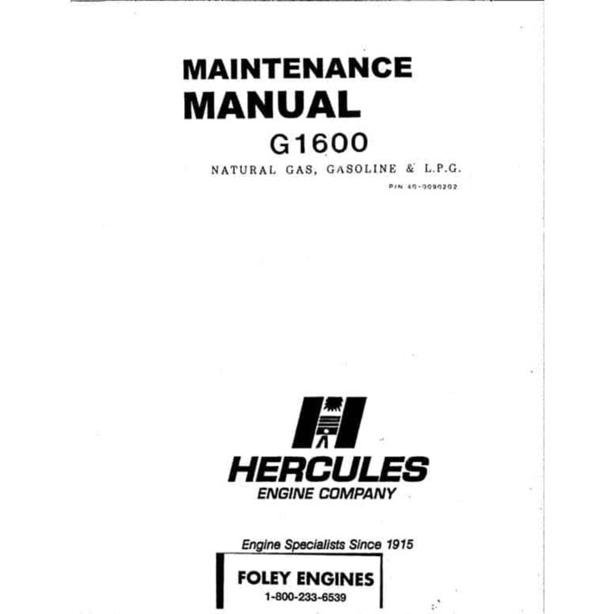 Hercules G1600 Manual