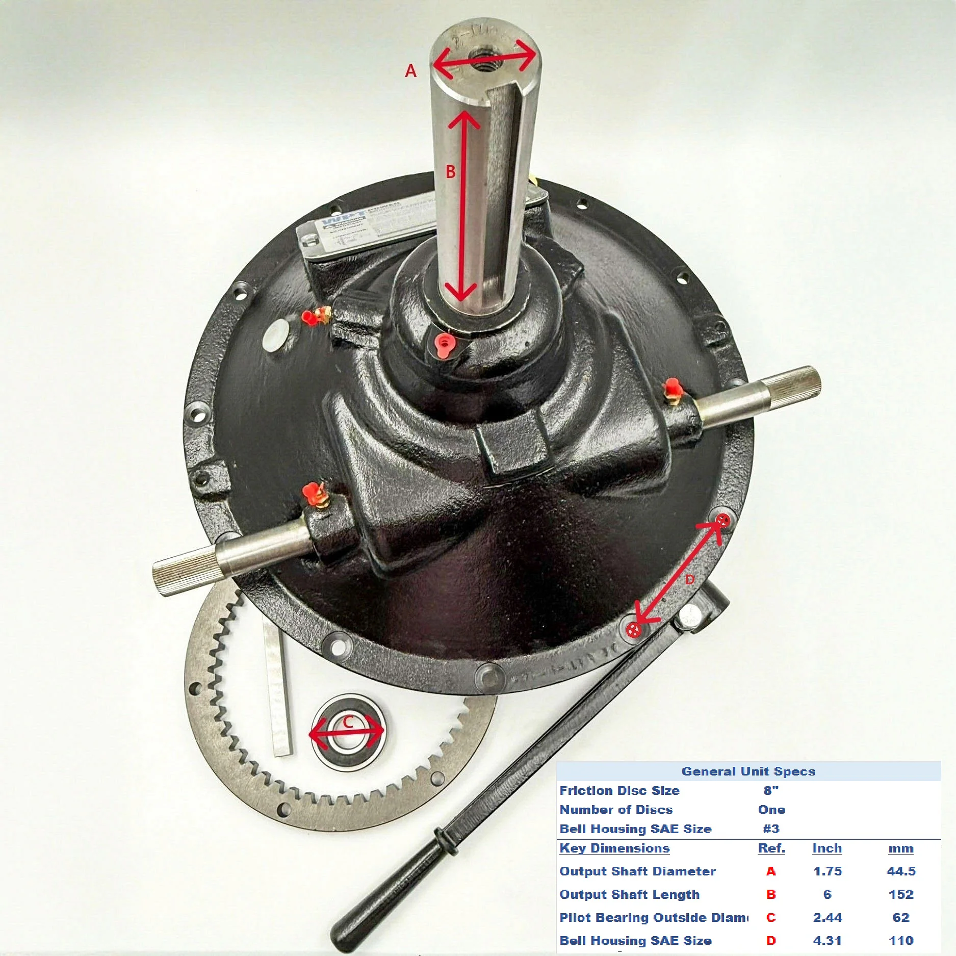 Replacement Complete PTO for Twin Disc C108HP3 - Image 2