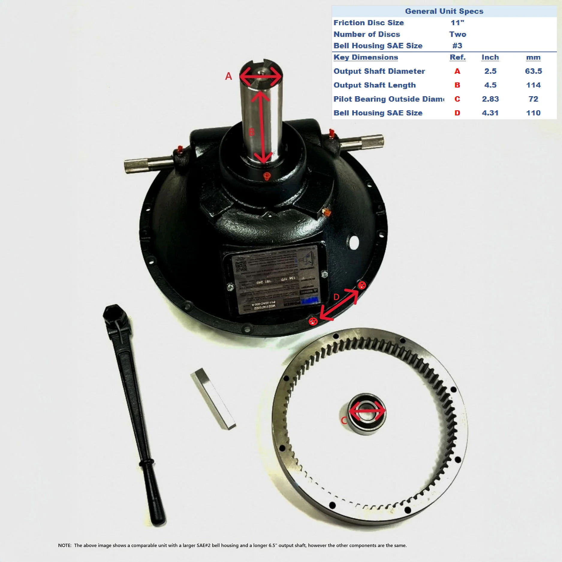 Replacement PTO Clutch for SP211HP3 - Short Shaft - Image 2