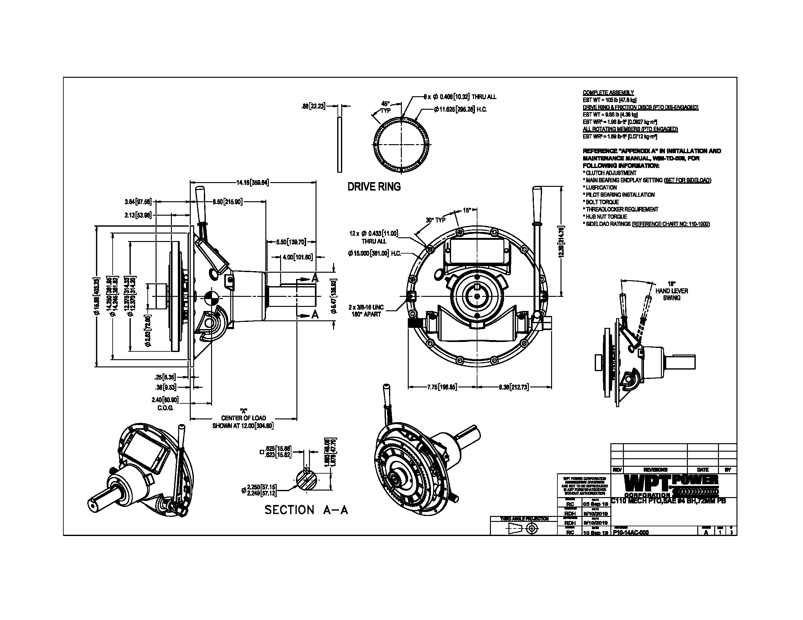 Replacement Complete PTO for Twin Disc C110HP4 - Image 4