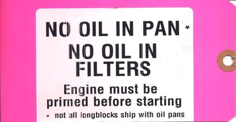 Engine Warning Tag